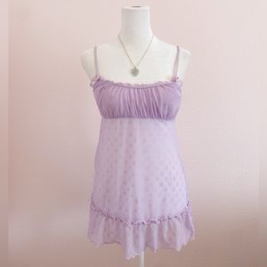 victoria’s secret lavender floral eyelet milkmaid slip dress